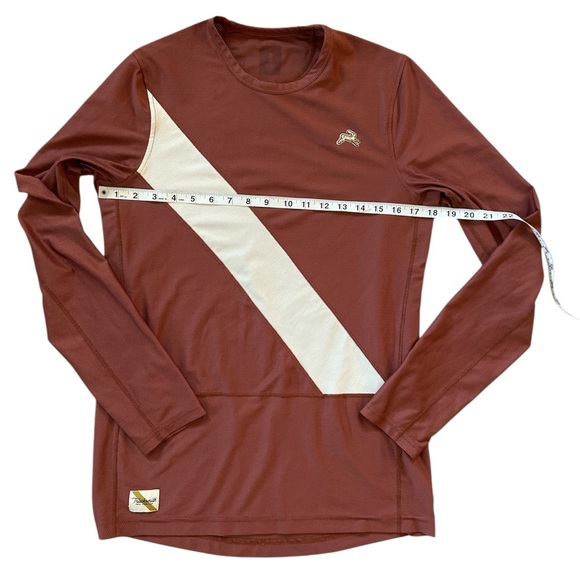 Tracksmith Mens Van Cortlandt Long Sleeve Running Shirt Rust Red - Small - Picture 9 of 10
